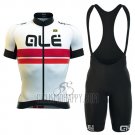 ALE Cycling Jersey Bib Short 2016 Men Short Sleeve White and Red