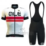 ALE Cycling Jersey Bib Short 2016 Men Short Sleeve White and Red