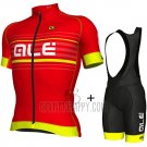 ALE Cycling Jersey Bib Short 2018 Men Short Sleeve Red and Yellow