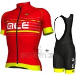 ALE Cycling Jersey Bib Short 2018 Men Short Sleeve Red and Yellow