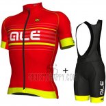 ALE Cycling Jersey Bib Short 2018 Men Short Sleeve Red and Yellow
