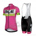 ALE Cycling Jersey Bib Short 2019 Women Short Sleeve Pink Gray