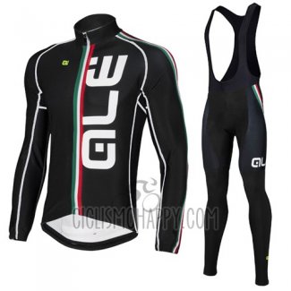ALE Cycling Jersey Bib Tight 2016 Men Long Sleeve Black and White