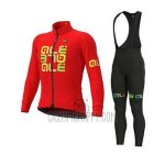 ALE Cycling Jersey Bib Tight 2020 Men Long Sleeve Red Yellow