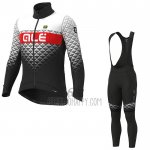 ALE Cycling Jersey Bib Tight 2021 Men Long Sleeve White Black Red