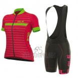 ALE Excel Riviera Cycling Jersey Bib Short 2017 Women Short Sleeve Red and Green