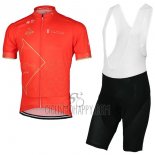 Abu Dhabi Tour Cycling Jersey Bib Short 2017 Men Short Sleeve Orange