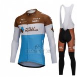 Ag2rla Cycling Jersey Bib Tight 2018 Long Sleeve Blue and White