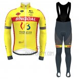 Allonie Bruxelles Cycling Jersey Bib Tight 2021 Men Long Sleeve Yellow