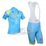 Astana Cycling Jersey Bib Short 2013 Short Sleeve Sky Blue