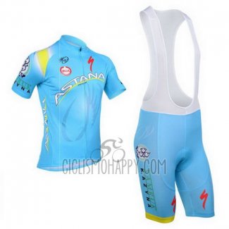 Astana Cycling Jersey Bib Short 2013 Short Sleeve Sky Blue