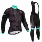 Bianchi Cycling Jersey Bib Tight 2018 Women Long Sleeve Black and Blue