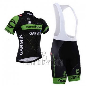 Cannondale Cycling Jersey Bib Short 2015 Men Short Sleeve Green and Black