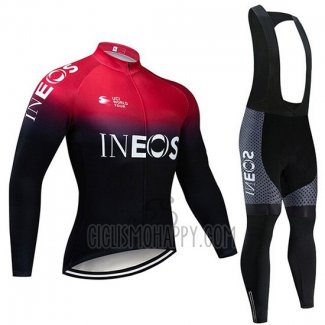 Castelli INEOS Cycling Jersey Bib Tight 2019 Long Sleeve Black Red