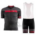 Craft Cycling Jersey Bib Short 2018 Men Short Sleeve Route Black and Red