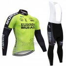 Euskadi Murias Cycling Jersey Bib Tight 2018 Men Long Sleeve Green and Black