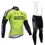 Euskadi Murias Cycling Jersey Bib Tight 2018 Men Long Sleeve Green and Black