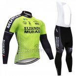 Euskadi Murias Cycling Jersey Bib Tight 2018 Men Long Sleeve Green and Black