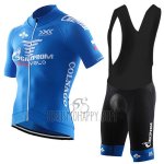 Gazprom Rusvelo Colnago Cycling Jersey Bib Short 2017 Men Short Sleeve Blue
