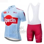 Katusha Alpecin Cycling Jersey Bib Short 2019 Short Sleeve Light Blue Red