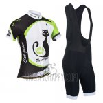 Monton Cycling Jersey Bib Short 2014 Men Short Sleeve Green and White