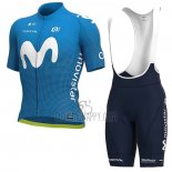 Movistar Cycling Jersey Bib Short 2020 Short Sleeve White Blue