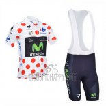 Movistar Lider Cycling Jersey Bib Short 2013 Men Short Sleeve White and Red