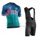 Northwave Cycling Jersey Bib Short 2020 Men Short Sleeve Blue Green