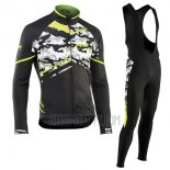 Northwave Cycling Jersey Bib Tight 2017 Men Long Sleeve Black and Camouflage
