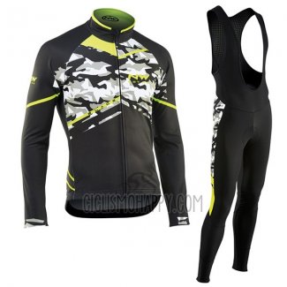 Northwave Cycling Jersey Bib Tight 2017 Men Long Sleeve Black and Camouflage