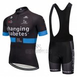 Novo Nordisk Cycling Jersey Bib Short 2018 Men Short Sleeve Black and Blue