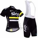 Sky Cycling Jersey Bib Short 2016 Short Sleeve Yellow and Black