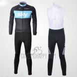 Sky Cycling Jersey Bib Tight 2011 Long Sleeve Black and Blue