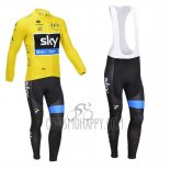Sky Lider Cycling Jersey Bib Tight 2013 Men Long Sleeve Yellow and Black