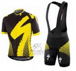 Specialized Cycling Jersey Bib Short 2016 Men Short Sleeve Deep Black and Yellow