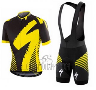 Specialized Cycling Jersey Bib Short 2016 Men Short Sleeve Deep Black and Yellow