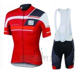 Sportful Cycling Jersey Bib Short 2016 Men Short Sleeve Black and Red