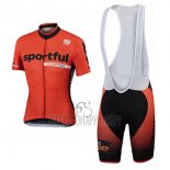 Sportful Cycling Jersey Bib Short 2017 Men Short Sleeve Orange