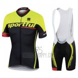 Sportful Sc Cycling Jersey Bib Short 2017 Men Short Sleeve Black and Green