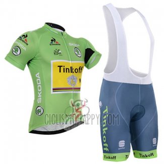 Tinkoff Lider Cycling Jersey Bib Short 2016 Men Short Sleeve Green and Black