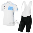 Tour de France Cycling Jersey Bib Short 2017 Men Short Sleeve White