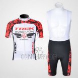 Trek Cycling Jersey Bib Short 2011 Short Sleeve Red and White