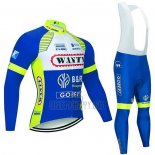 Wanty-Gobert Cycling Team Cycling Jersey Bib Tight 2021 Long Sleeve Blue White Yellow