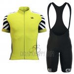 ALE Cycling Jersey Bib Short 2016 Men Short Sleeve White and Yellow