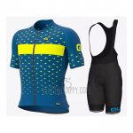 ALE Cycling Jersey Bib Short 2021 Men Short Sleeve Blue Yellow