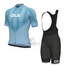 ALE Cycling Jersey Bib Short 2022 Men Short Sleeve Sky Blue