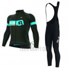 ALE Cycling Jersey Bib Tight 2017 Men Long Sleeve Adriatico Light Blue and Black