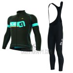 ALE Cycling Jersey Bib Tight 2017 Men Long Sleeve Adriatico Light Blue and Black