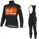 ALE Cycling Jersey Bib Tight 2020 Men Long Sleeve Orange Black
