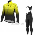 ALE Cycling Jersey Bib Tight 2020 Men Long Sleeve Yellow Black(4)